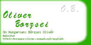 oliver borzsei business card